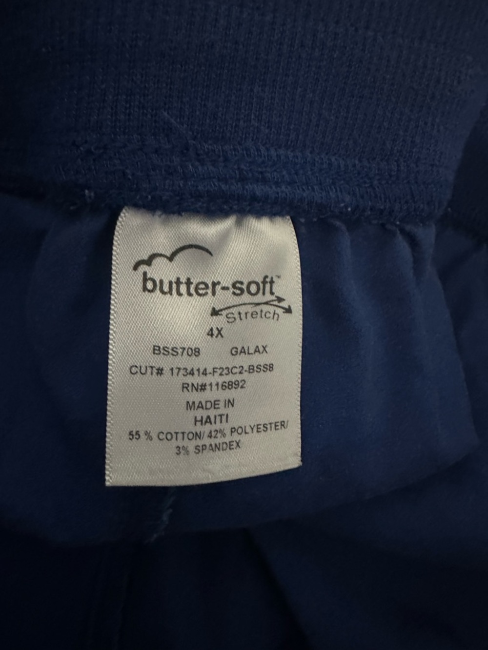 Women's Scrub Pants in Cobalt Blue with Drawstring Waist size 4x - Picture 3 of 3